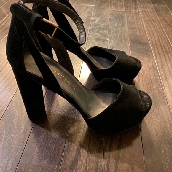 Stuart Weizmann 6m black heels with platform - Picture 3 of 6